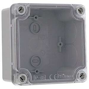 Kötődoboz - Átlátszó Tető - IP65 - 107x107x60mm
