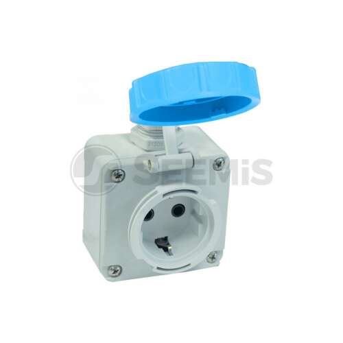 2P+F 16A IP68 felületre szerelhető dugalj védőkupakkal