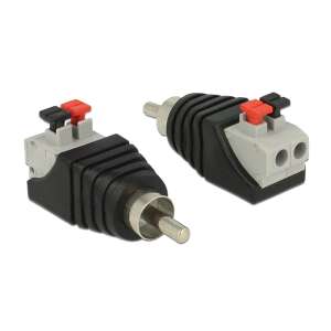 Adaptor Delock RCA la Bloc Terminal, RCA tată la conector bloc terminal cu 2 pini - Blocuri terminale
