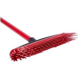 Głowica szczotki Vileda Pet Pro Always Clean, czerwone gumowe włosie, widok pod kątem