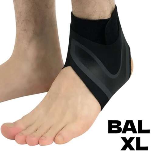 Fekete bokarögzítő bal bokára, XL méret - Hétköznapi ízületi rögzítő