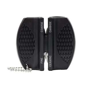 IdeallStore® Carry Sharp ascuțitor de cuțite portabil, negru, cu tije de ascuțire din ceramică și carbură fine și grosiere - Ascutitoare de cutite