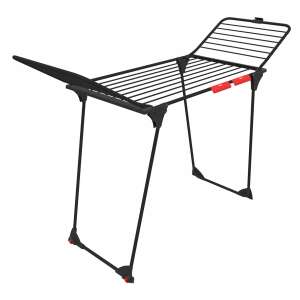 Vileda King Ultimate 20m Wäschetrockner, schwarz, mit Rollen, ausgeklappt