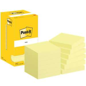 Post-it® Notes, Canary Yellow, 3M, 76x76 mm, 12x100 sheets, pack of 1 - Notepad