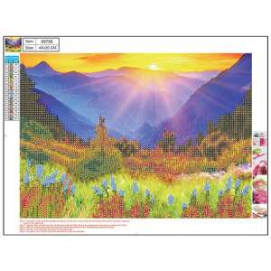 Centrum 5D Diamant-Malerei-Set, Berge, Sonnenuntergang, 30x40 cm - Kunst & Hobby