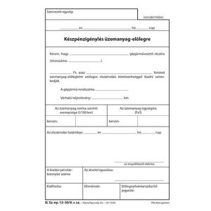 Patria Nyomda - Készpénzigénylés Blokk - Üzemanyag Előleg - A/5 - 25x2 136826050 - Patria