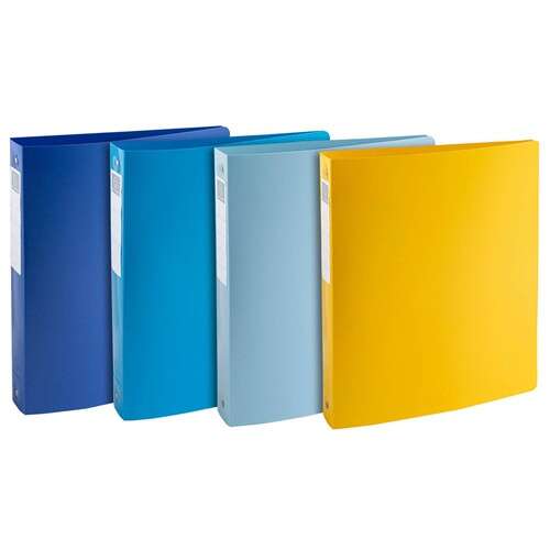 Exacompta Bee Blue A4 4 gyűrűs mappák, vegyes színek, 40 mm gerinccel