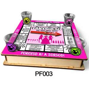 Lánybúcsú ivós társasjáték felnőtteknek, vicces buli játék a leánybúcsúhoz, 4 shot pohárral, PF003 - Felnőtt ajándék