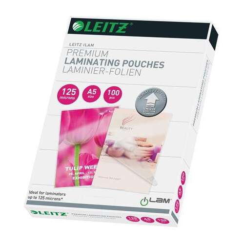 Leitz iLam A5 125 mikron fényes lamináló fólia, 100 darab