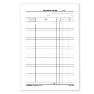 PATRIA - Napi Pénztárjelentés Blokk - A/4 Álló - 25x2+2 136826097 - Patria