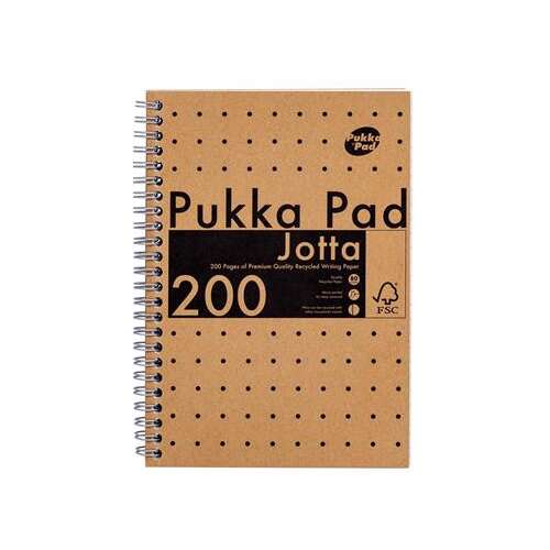Pukka Pad Jotta A5 spirálfüzet, 200 oldal, újrahasznosított papír, barna kraft borító