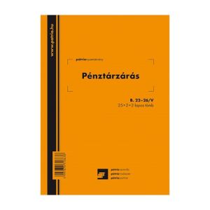 Patria Pénztárzárás Nyomtatvány - 25x2+2 Lapos Tömb - A/5 Álló 136826655 - Patria