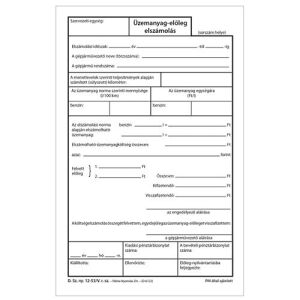 Patria - Üzemanyag-előleg Elszámolás - Lapos Tömb - 25x3 A/5 136826565 - Patria