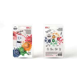 NIO Color Classic Stamps, 4 color ink pads, blue, green, yellow, red - Office accessory