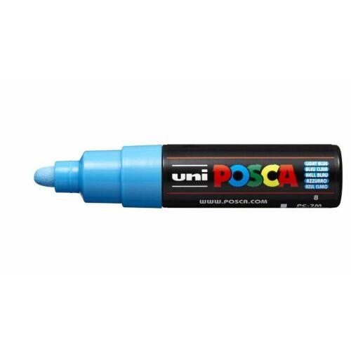 Dekormarker, 4,5-5,5 mm, UNI "Posca PC-7M", világoskék
