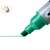 NOBO whiteboard marker with chisel tip, green, writing on a whiteboard