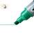 NOBO whiteboard marker with chisel tip, green, writing on a whiteboard