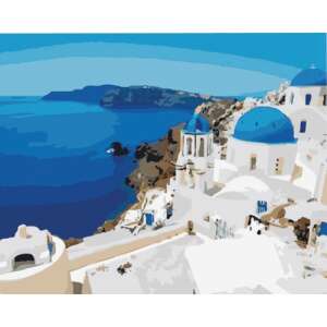 Festőkészlet - Számozott - Görög Tengerpart - 40x50 cm