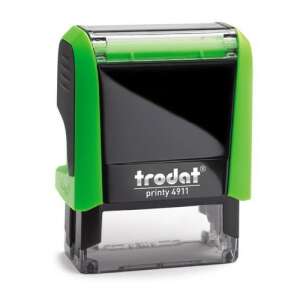 Trodat 4911 öntöltő bélyegző, zöld, fekete tintával - Irodai bélyegző