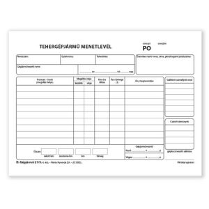 Patria - Tehergépjármű Menetlevél - Blokk - 100 Lap - A/5 136826261 - Patria