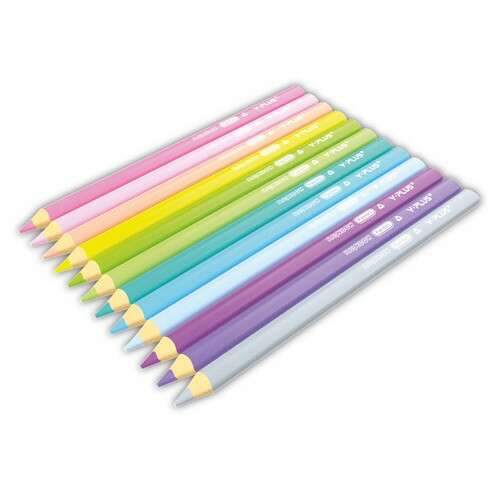Y-Plus+ Rainbow Pastel Jumbo színes ceruzák, 12 darabos készlet