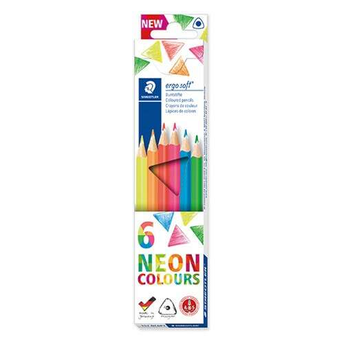 Staedtler Ergosoft Neon színes ceruza, 6 darabos készlet a csomagolásban