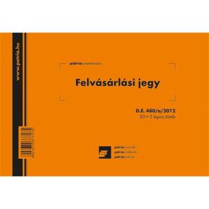 Patria - Felvásárlási Jegy - Blokk - 50x3 A/5 136826189 - Patria