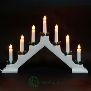 Hoff Adventi Gyertyatartó - 7 Izzó - Fehér - 400x290mm