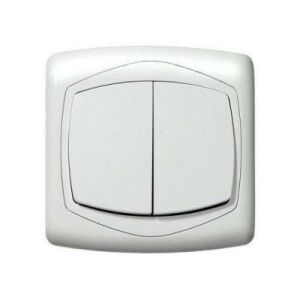 Univerzális Dupla Alternatív Kapcsoló - Fehér - 16 mm