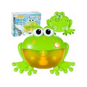 Bubble Frog bath toy with music, green frog shaped bubble blower for bathtub, makes bubbles and plays music, suction cups for easy attachment - Toy