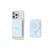 Tech-Protect LifeMag PB10 blue magnetic wireless power bank attached to iPhone