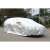 Silver car cover on a car, side view