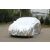 Silver car cover size M protecting vehicle from weather