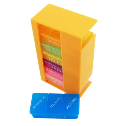 AG424B heti gyógyszertartó napi rekeszekkel, gyógyszer emlékeztető