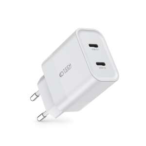 Încărcător de perete USB-C Tech-Protect C20W cu 2 porturi, alb - Tech-Protect