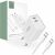 Tech-Protect C35W Dual-USB-C-Port-Wandladegerät mit USB-C-Kabel und Verpackung, 35W PD-Ladegerät