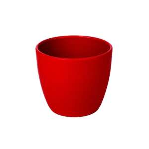Piros kerámia virágcserép, 10cm - Kaspó