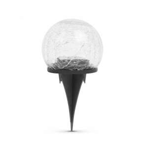 Solarbetriebene Glaskugel Gartenlampe mit 10 warmweißen LEDs