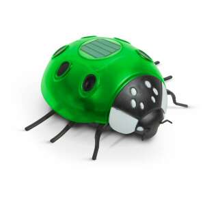 Green solar powered ladybug LED light, 6 warm white LEDs, 14.5 x 12 x 6 cm - Outdoor Decorative Lamp