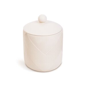 Recipient elegant pentru depozitare baie, din rășină bej mat, cu capac, capacitate 600ml - Bewello