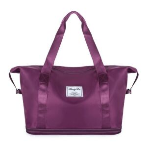 Purple Expandable Waterproof Tote Bag - Handbag