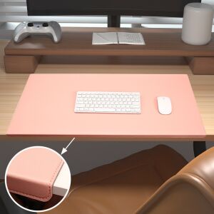 Elegant Pink Desk Mat 80x40cm, waterproof leather desk pad for keyboard and mouse - Mouse Pad