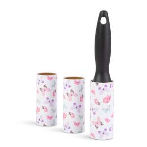 Lint roller set with butterfly design, 3 pack, 100mm wide, 10 sheets per roller - Lint roller