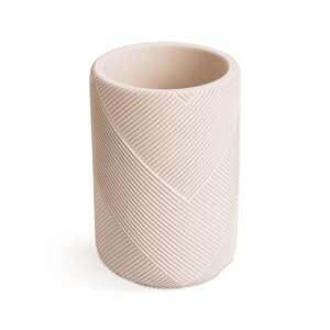 Matt bézs mintás fürdőszobai pohár, gyanta, modern design - Bewello