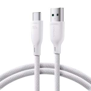 Kabel Joyroom Multi-Color Series SA34-AC6 USB-A do USB-C, szybkie ładowanie 100W, 1m, biały - Kabel USB