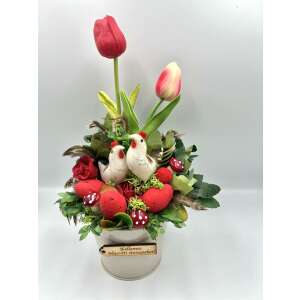 Húsvéti asztaldísz kakasos tulipános 91966120 