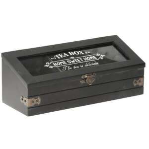 TEA BOX Home Sweet Home feliratú  teafiltertartó doboz - döntött tetejű