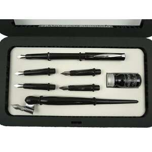 Rubinato kalligráfia toll szett, tartalmazza a mártogatós tollat, a töltőtollat, a hegyeket és a tintát - Ajándék toll