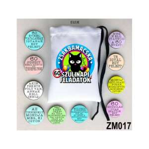 60. szülinapi zsákbamacska játék - ivós játék - ZM017 - 10 feladat - szórakoztató buli játék - ivós játék - felnőtt buli játék - szülinapi buli játék - Felnőtt ajándék