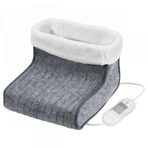 ProfiCare PC-FW 3058 electric foot warmer, gray, with white fleece lining, and remote control - Electric leg warmer